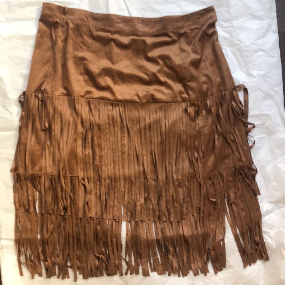ASOS suede fringe skirt